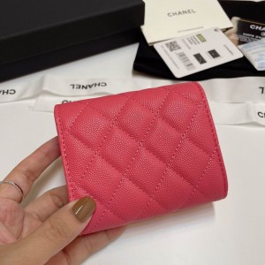 Chanel compact wallet grained leather 100% 10.5x9cm Accesories