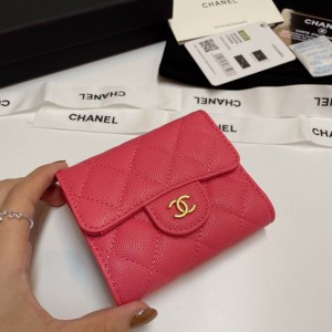 Chanel compact wallet grained leather 100% 10.5x9cm Accesories