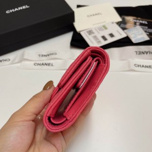 Chanel compact wallet grained leather 100% 10.5x9cm Accesories