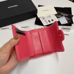 Chanel compact wallet grained leather 100% 10.5x9cm Accesories
