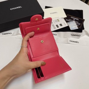 Chanel compact wallet grained leather 100% 10.5x9cm Accesories