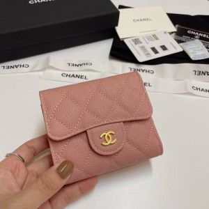 Chanel compact wallet grained leather 100% 10.5x9cm Accesories