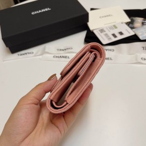 Chanel compact wallet grained leather 100% 10.5x9cm Accesories