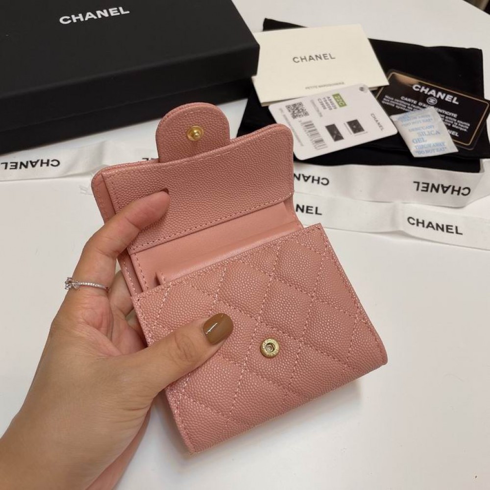 Chanel compact wallet grained leather 100% 10.5x9cm Accesories