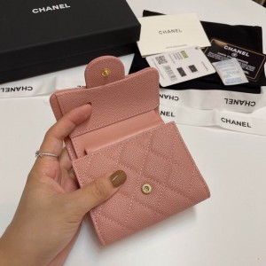 Chanel compact wallet grained leather 100% 10.5x9cm Accesories