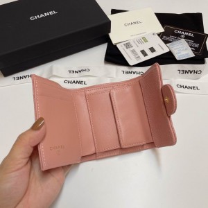 Chanel compact wallet grained leather 100% 10.5x9cm Accesories