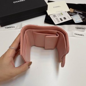 Chanel compact wallet grained leather 100% 10.5x9cm Accesories