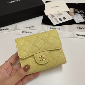 Chanel compact wallet grained leather 100% 10.5x9cm Accesories