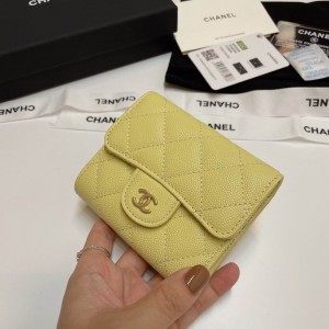 Chanel compact wallet grained leather 100% 10.5x9cm Accesories