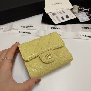 Chanel compact wallet grained leather 100% 10.5x9cm Accesories