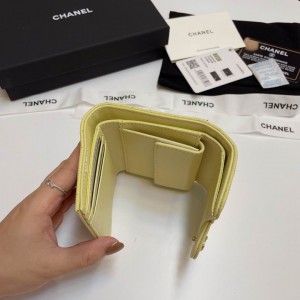 Chanel compact wallet grained leather 100% 10.5x9cm Accesories