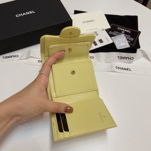 Chanel compact wallet grained leather 100% 10.5x9cm Accesories