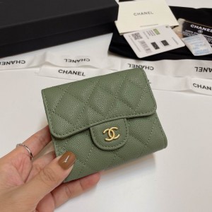 Chanel compact wallet grained leather 100% 10.5x9cm Accesories