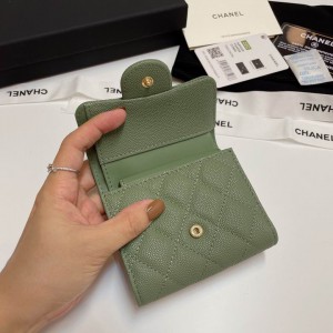 Chanel compact wallet grained leather 100% 10.5x9cm Accesories