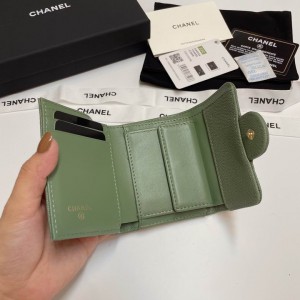 Chanel compact wallet grained leather 100% 10.5x9cm Accesories