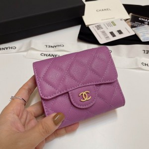 Chanel compact wallet grained leather 100% 10.5x9cm Accesories