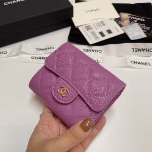 Chanel compact wallet grained leather 100% 10.5x9cm Accesories