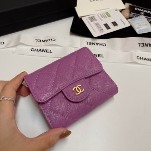 Chanel compact wallet grained leather 100% 10.5x9cm Accesories