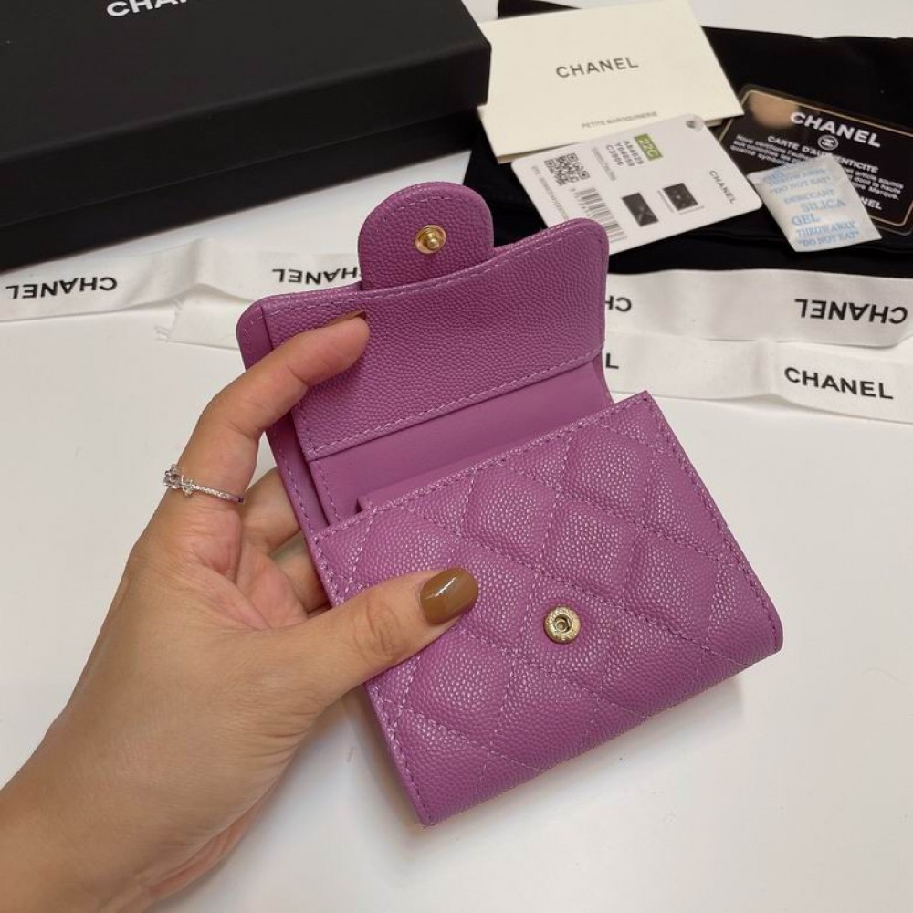 Chanel compact wallet grained leather 100% 10.5x9cm Accesories