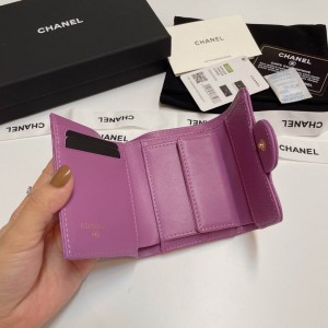 Chanel compact wallet grained leather 100% 10.5x9cm Accesories