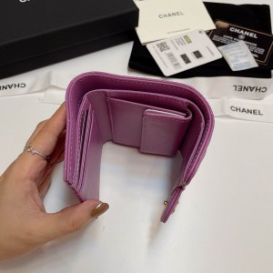 Chanel compact wallet grained leather 100% 10.5x9cm Accesories