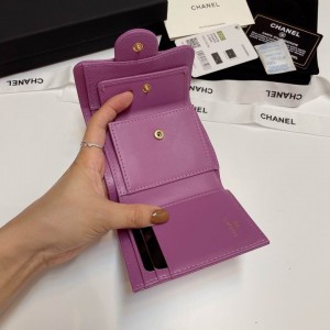 Chanel compact wallet grained leather 100% 10.5x9cm Accesories