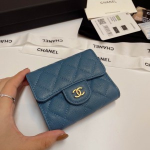Chanel compact wallet grained leather 100% 10.5x9cm Accesories