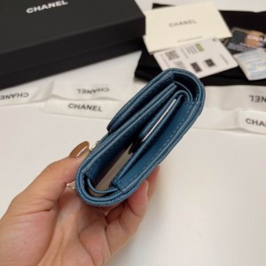 Chanel compact wallet grained leather 100% 10.5x9cm Accesories