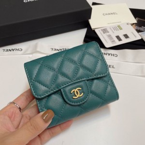 Chanel compact wallet grained leather 100% 10.5x9cm Accesories