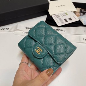 Chanel compact wallet grained leather 100% 10.5x9cm Accesories
