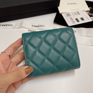 Chanel compact wallet grained leather 100% 10.5x9cm Accesories