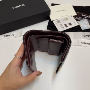 Chanel compact wallet grained leather 100% 10.5x9cm Accesories