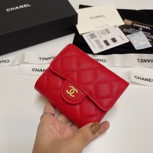 Chanel compact wallet grained leather 100% 10.5x9cm Accesories