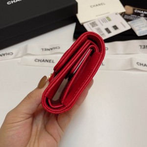 Chanel compact wallet grained leather 100% 10.5x9cm Accesories