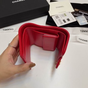 Chanel compact wallet grained leather 100% 10.5x9cm Accesories