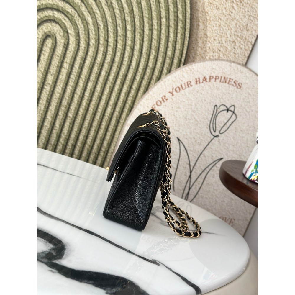 Chanel classic flap bag medium size 25x16x7cm REAL GRAINED LEATHER 100% Bags