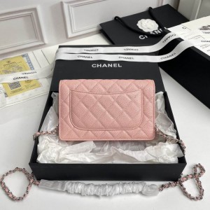 Chanel classic flap bag in grained leather dusty pink silver chain Bags
