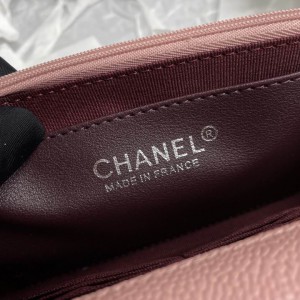 Chanel classic flap bag in grained leather dusty pink silver chain Bags