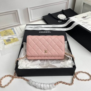 Chanel classic flap bag in grained leather dusty pink gold chain Bags
