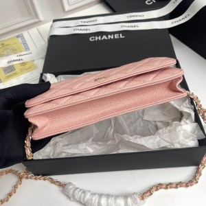 Chanel classic flap bag in grained leather dusty pink gold chain Bags