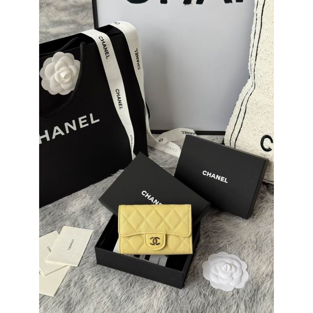 Chanel compact wallet leather 100% 11x8.5cm Accesories