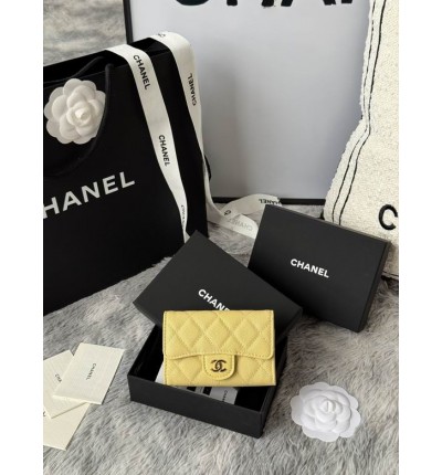 Chanel compact wallet leather 100% 11x8.5cm