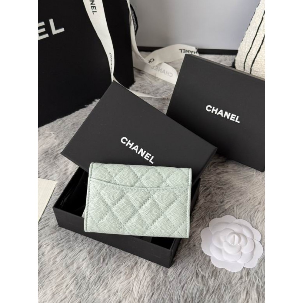 Chanel compact wallet leather 100% 11x8.5cm Accesories