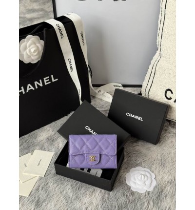 Chanel compact wallet leather 100% 11x8.5cm