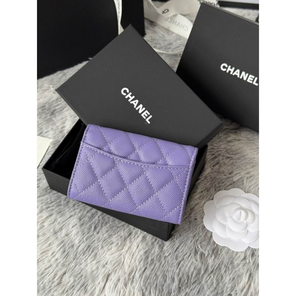 Chanel compact wallet leather 100% 11x8.5cm Accesories