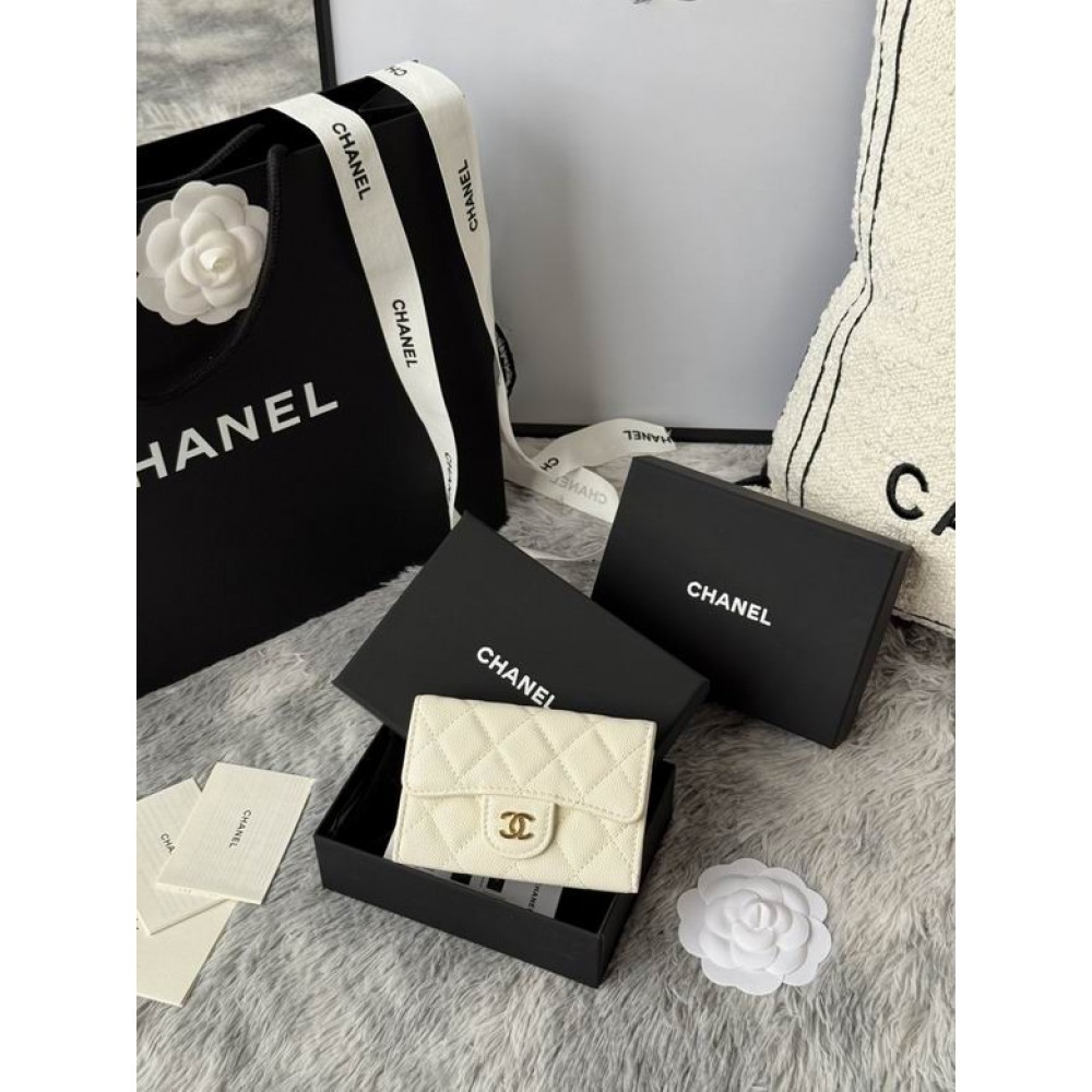Chanel compact wallet leather 100% 11x8.5cm Accesories