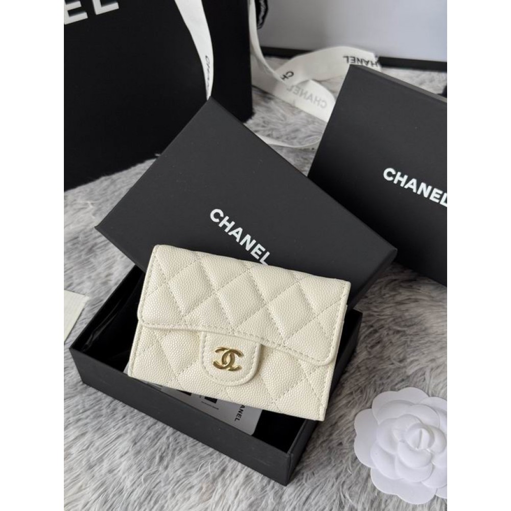 Chanel compact wallet leather 100% 11x8.5cm Accesories