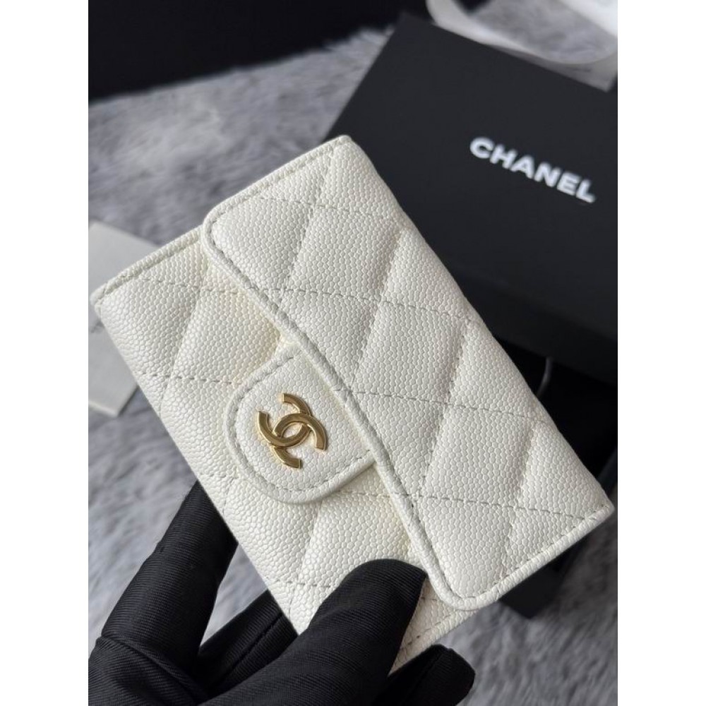 Chanel compact wallet leather 100% 11x8.5cm Accesories
