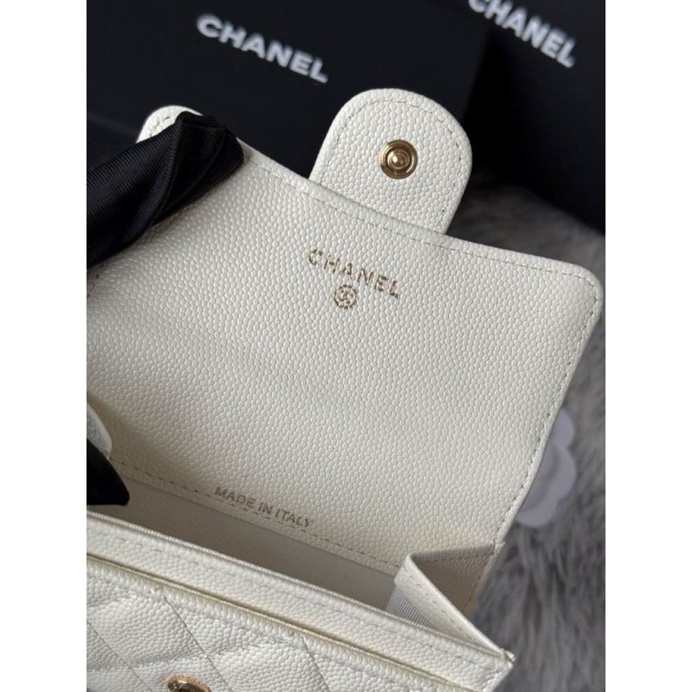 Chanel compact wallet leather 100% 11x8.5cm Accesories