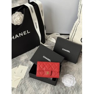 Chanel compact wallet leather 100% 11x8.5cm Accesories